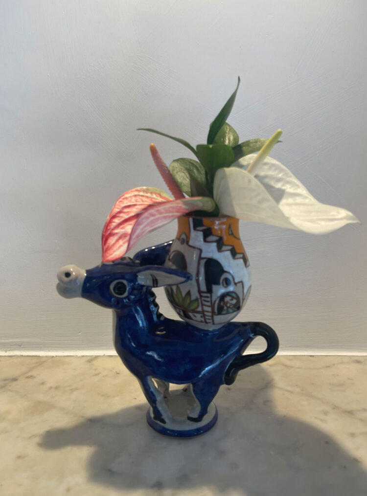 Donkey with painted jar by Lucio Liguori